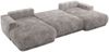 XXL Wohnlandschaft RINA U-Form 360 cm breit, Sofa mit Schlaffunktion & DL-Mechanismus, Wellenfederung, modern freistehend - Hellgrau Cord Bild 5