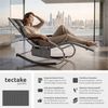 tectake Gartenliege ergonomische Sonnenliege, Belastbarkeit 120 kg, 62 x 146 x 92 cm, Balkonliege Taya, 1 St, für Außen in Grau, gepolstert, atmungsaktiv, wasserabweisend, mit Aufbewahrungstasche Bild 2
