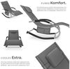 tectake Gartenliege ergonomische Sonnenliege, Belastbarkeit 120 kg, 62 x 146 x 92 cm, Balkonliege Taya, 1 St, für Außen in Grau, gepolstert, atmungsaktiv, wasserabweisend, mit Aufbewahrungstasche Bild 3