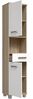 Badezimmer-Hochschrank VERIS 2 Türen Sonoma Eiche / Weiß glänzend Bild 5