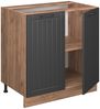 Küchenunterschrank Fame-Line Dunkelgrau 80 cm mit Regal, AP Marmor Vicco Bild 5