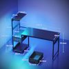ODK Gamingtisch mit LED-Beleuchtung, Regal & Schublade in Carbon-Optik (1-St), 120 cm Computertisch & Schreibtisch Bild 2