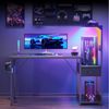 ODK Gamingtisch mit LED-Beleuchtung, Regal & Schublade in Carbon-Optik (1-St), 120 cm Computertisch & Schreibtisch Bild 4