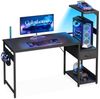 ODK Gamingtisch mit LED-Beleuchtung, Regal & Schublade in Carbon-Optik (1-St), 120 cm Computertisch & Schreibtisch Bild 3