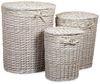 3er SET Wäschekorb Wäschebox Wäschesammler Wäschetonne Wäschetruhe Weide Rattan Bild 3