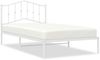 vidaXL Bettgestell mit Kopfteil, Metall Weiß, 107x203 cm Bild 2