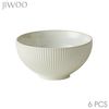 JIWOO Müslischale 6er Ø11,7cm, Frühstückschalen Eisschale Dessertschalen Obstschale, Keramik, (Schaleset, 6-tlg), Bowl, Hochwertiges Schalen Weiß Schale Mikrowellenofen Spülmaschine Bild 4