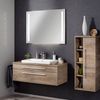 Fackelmann STANFORD Badmöbel Set 3-teilig,110 cm breit, Braun, Keramik + LED-Spiegel Bild 2