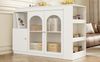 Sideboard 120x40x97 cm, 360° drehbar, Weiß MDF mit Glastüren und großzügigem Stauraum Bild 3