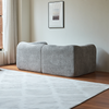 Flieks 2-Sitzer Samtsofa, Modulares Sofa mit Kissen, platzsparendes Loveseat für Wohnzimmer & Büro, Samt, Grau Bild 3