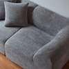 Flieks 2-Sitzer Samtsofa, Modulares Sofa mit Kissen, platzsparendes Loveseat für Wohnzimmer & Büro, Samt, Grau Bild 5