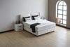 abc bedding Boxspringbett Komfortbett RUBY mit Samtstoff in Weiß, Voll-orthopädisches Schlafsystem inklusive Bettkasten Bild 3