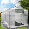 BRAST Gewächshaus Aluminium mit Fundament rostfrei 6mm Platten 380x250x235cm Silber - TÜV geprüft Bild 2