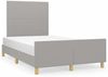 vidaXL Polsterbett mit hohem Kopfteil Stoff Hellgrau 120x200 cm Bild 2