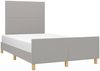 vidaXL Polsterbett mit hohem Kopfteil Stoff Hellgrau 120x200 cm Bild 3