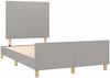 vidaXL Polsterbett mit hohem Kopfteil Stoff Hellgrau 120x200 cm Bild 4