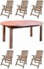 Inko 7-teilige Teakholz-Sitzgruppe Timor & Bangkok oval 200/260x110x75 cm Tisch ausziehbar Holztisch Bild 5