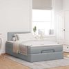 vidaXL Ottoman-Bett mit Matratze & LEDs Hellgrau 120x190 cm Stoff 3312208 Bild 4