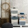 ROTHO Aufbewahrungsbox COMPACT stapelbare 70l Aufbewahrungskiste mit Deckel und Rollen Bild 5