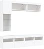 vidaXL 7-tlg. TV-Wohnwand mit LED-Leuchten Weiß 3216757 Bild 3