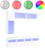 vidaXL 7-tlg. TV-Wohnwand mit LED-Leuchten Weiß 3216757 Bild 2