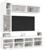 vidaXL 7-tlg. TV-Wohnwand mit LED-Leuchten Weiß 3216757 Bild 5