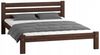 Home Collective Holzbett Einzelbett Massivholz Bett mit Massive Bettbeine & Lattenrost, 210 x 132 x 72 cm, Walnuss Bild 2