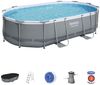 Bestway Power Steel Frame Swimmingpool Pumpe Leiter Cover 488 x 305 x 107 cm Bild 4