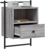 vidaXL Wand-Nachttisch Grau Sonoma 40x30x61 cm Holzwerkstoff 833439 Bild 4