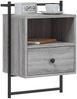 vidaXL Wand-Nachttisch Grau Sonoma 40x30x61 cm Holzwerkstoff 833439 Bild 3