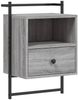 vidaXL Wand-Nachttisch Grau Sonoma 40x30x61 cm Holzwerkstoff 833439 Bild 2