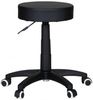 FINEBUY Arbeitshocker SuVa2753_1 Rollhocker Drehstuhl Praxishocker Kosmetikhocker (Sitzhocker mit Rollen, Kunstleder Schwarz 100 kg), Höhenverstellbar, Praxishocker Rund Gepolstert Bild 2