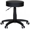 FINEBUY Arbeitshocker SuVa2753_1 Rollhocker Drehstuhl Praxishocker Kosmetikhocker (Sitzhocker mit Rollen, Kunstleder Schwarz 100 kg), Höhenverstellbar, Praxishocker Rund Gepolstert Bild 5