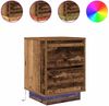 vidaXL Nachttische mit LED-Leuchten 2 Stk. Altholz-Optik 38x34x50 cm 861298 Bild 2