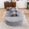 Sofa Schlafsofa modular Chenille Stoff Ecksofa Sitzlandschaft Lounge Komfort,Grau Bild 2
