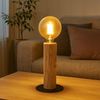 LED Tischleuchte, Holz, Metall, Schwarz, Schalter, H 30 cm Bild 4