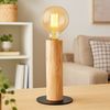 LED Tischleuchte, Holz, Metall, Schwarz, Schalter, H 30 cm Bild 2