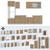 Küchenzeile R-Line Artisan Eiche/Weiß 300 cm mit Hochschrank, ohne Arbeitsplatte Vicco Bild 5