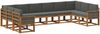 vidaXL Outdoor-Sofagarnitur mit Kissen 10 pcs Natur und Anthrazit 3385568 Bild 2