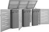 3er Mülltonnenbox JAGU Edelstahl Grau 115x207x77,5cm Mülltonnenverkleidung für 3 Tonnen 240L Müllbox aus Metall Mülltonnenschutz Mülltonnendach Bild 2