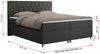 Boxspringbett Doppelbett Polsterbett Kunstlederbett mit Bettkasten - ROMA - 140x200cm - Dunkelgrau Kunstleder - H4 Bild 5