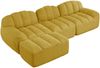 Modulares Sofa aus Granuliertem Fleece, L-Form & 3-Sitzer, 228x165x79 cm, Gelb Bild 5