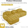 Modulares Sofa aus Granuliertem Fleece, L-Form & 3-Sitzer, 228x165x79 cm, Gelb Bild 3