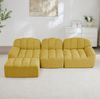 Modulares Sofa aus Granuliertem Fleece, L-Form & 3-Sitzer, 228x165x79 cm, Gelb Bild 2