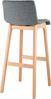 Barhocker TENAR - Stoff Hellgrau 41x46x102 cm Braun | Barstuhl Mit Lehne Tresenhocker Tresenstuhl Kneipenhocker Kneipenstuhl Bild 5
