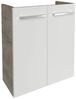 FACKELMANN SBC STANFORD Waschbeckenunterschrank Gäste WC 55 cm breit, Weiß/Braun hell, 2 Türen Bild 5