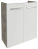 FACKELMANN SBC STANFORD Waschbeckenunterschrank Gäste WC 55 cm breit, Weiß/Braun hell, 2 Türen Bild 4