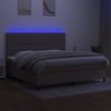 Boxspringbett mit Matratze & LED Stoff Taupe 200x200 cm, Härtegrad: H2 [3134985] Bild 4