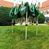 Stabiler pavillon 2x2 m Stahl | Profi-Ausstattung Aufgebaut in 45 s. - mit 3 Wänden - Orange Bild 2
