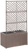 vidaXL Hochbeet mit Rankgitter 2 Töpfe 58×30×107cm Poly Rattan Braun 46937 Bild 3